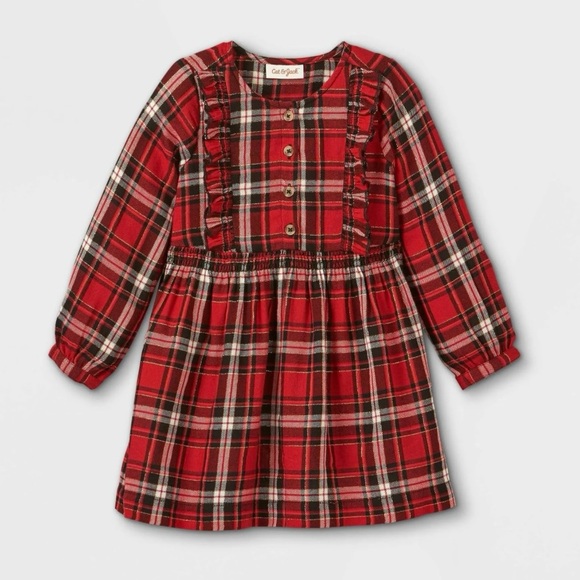 Cat & Jack Other - Cat & Jack Red Plaid Casual Holiday Dress | Girls 3T
